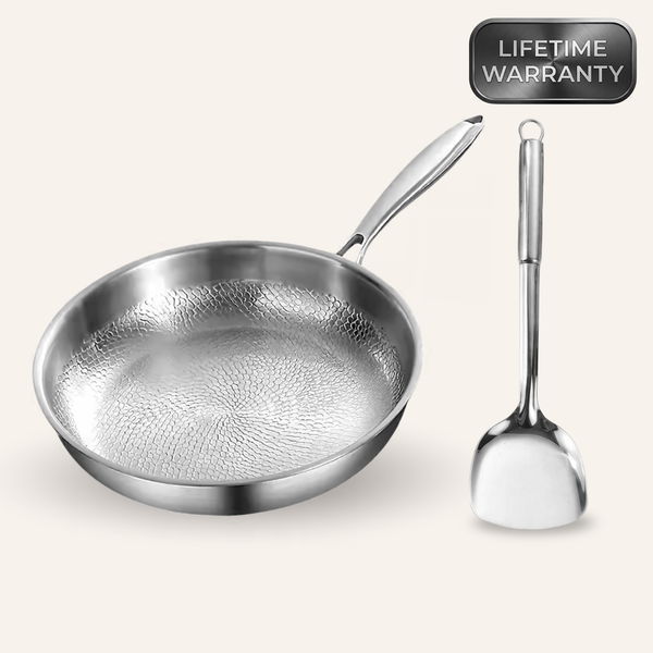 Whitmore Hammered Pan + spatula