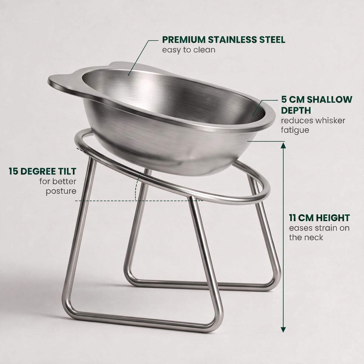 PetRoot™ Orthopedic Stainless Steel Cat Bowl